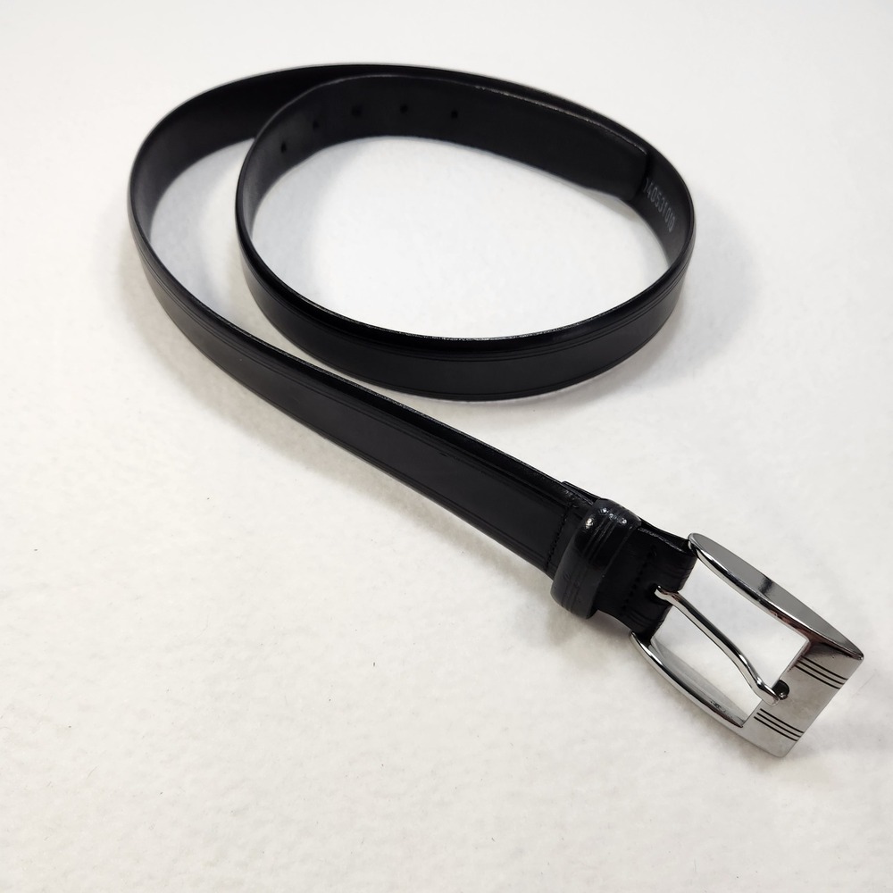 Jones New York Leather Belt Mens 38 Black Italian Genuine Leather Italy Preppy